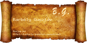 Barbély Gusztáv névjegykártya